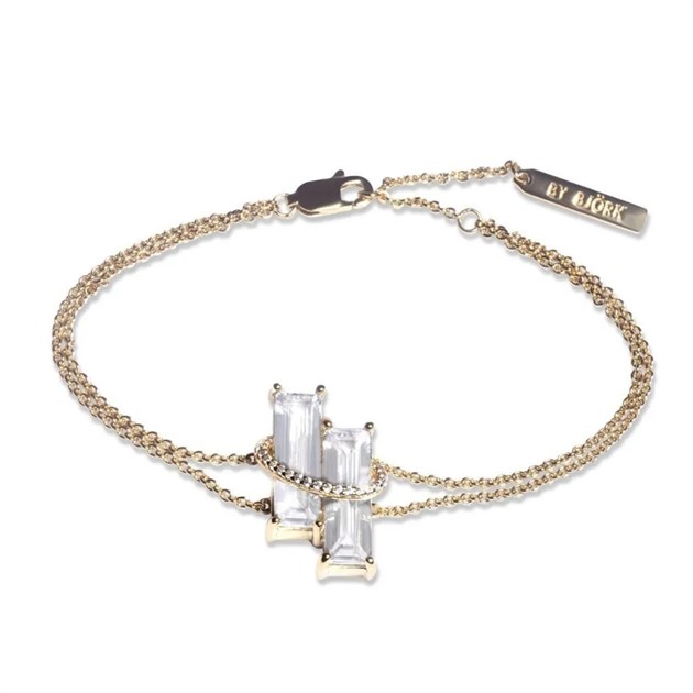 Armband Guld med rektangulära stenar